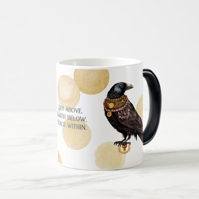 Skapa din egen Victorian Steampunk Raven Magisk Mugg (Framsida höger)