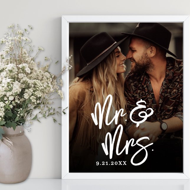 Skapa din egen vigselfotoskylt poster (Create Your Own Wedding Photo Sign)