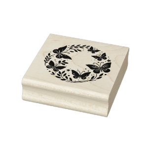 Skapa din egen vildblomma fjärilar emblem stämpel