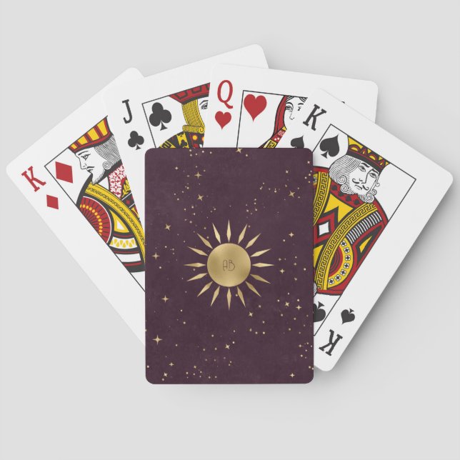 Skapa din egen vin & guld sol mandala casinokort (Baksidan)
