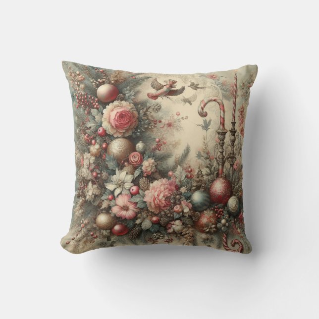 Skapa din egen vintage blomsterjul kudde (Framsida)