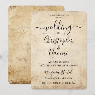 Skapa din egen Vintage Sepia Gamla Papper Inbjudningar