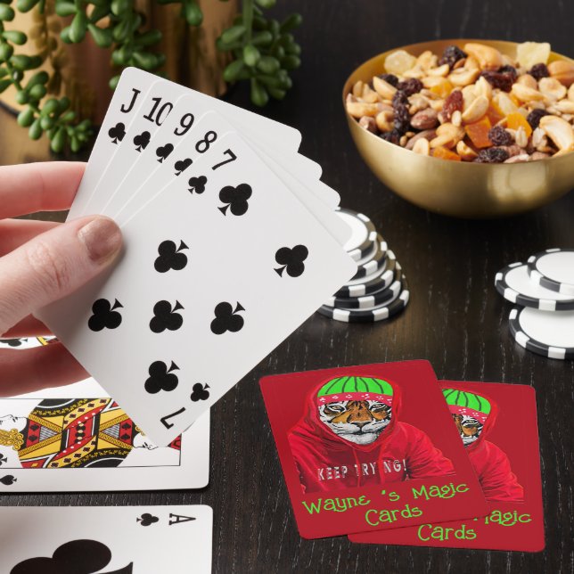 Skapa din egen vinter-magiska tiger casinokort (På plats)