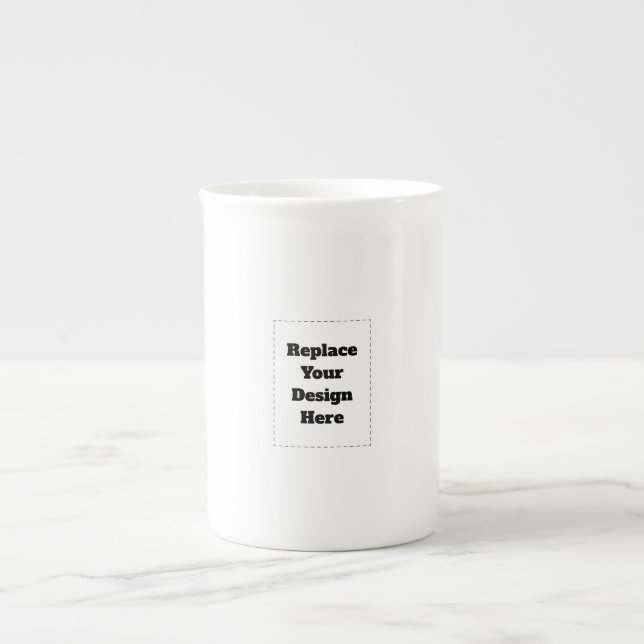 Skapa din egen vit benporslin mugg (Framsidan)