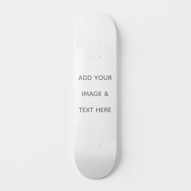 Skapa din egen vit  mini skateboard bräda 18,5 cm (Framsida)