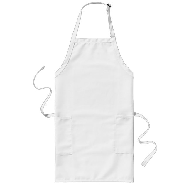 Skapa din egen vita Anpassningsbar Long Apron Långt Förkläde (Framsidan)