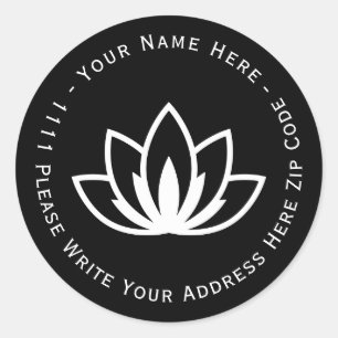 Skapa din egen vita blodtryckssänkande Lotus Flowe Runt Klistermärke