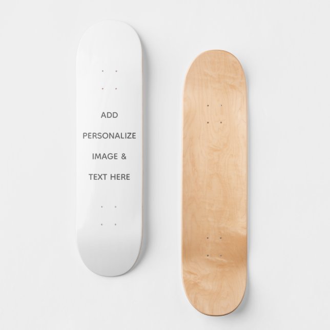 Skapa din egen vita  mini skateboard bräda 18,5 cm (Framsida)