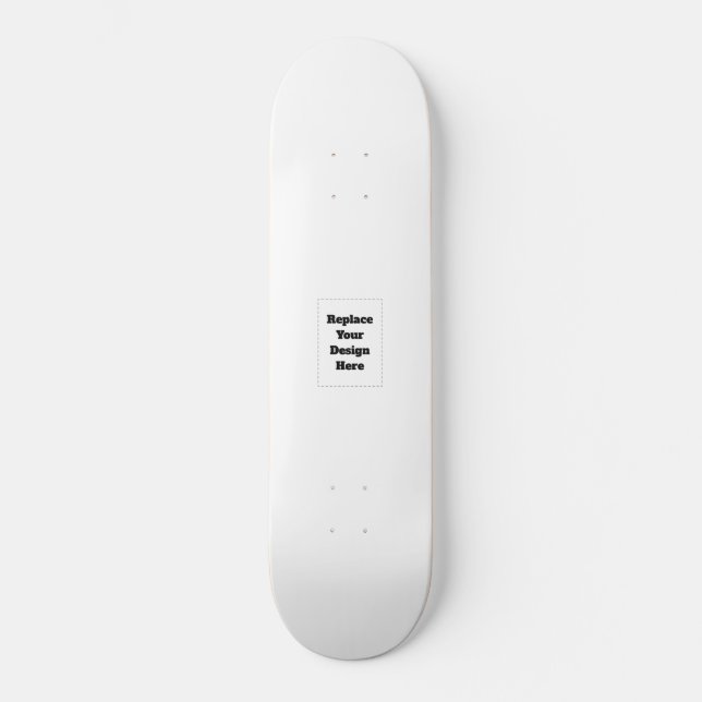Skapa din egen vita mini skateboard bräda 18,5 cm (Framsida)