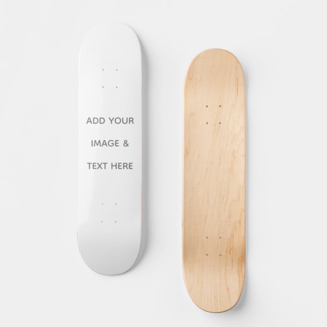 Skapa din egen vita mini skateboard bräda 18,5 cm (Framsida)