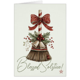 Skapa Din Egen Whimsical Holly Bells Yule Besom Hälsningskort