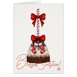Skapa Din Egen Whimsical Lacey Randig Yule Besom Hälsningskort
