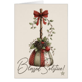 Skapa Din Egen Whimsical Randig Tall Yule Besom Hälsningskort