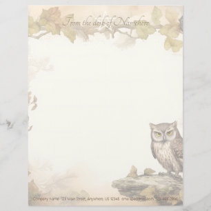 Skapa din egen Wise Brown Owl Vineyard Floral Brevhuvud