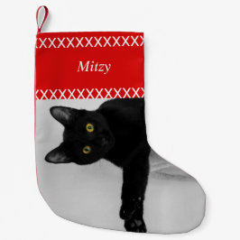 Skapa din egna älsklings- kattfotojul liten julstrumpa