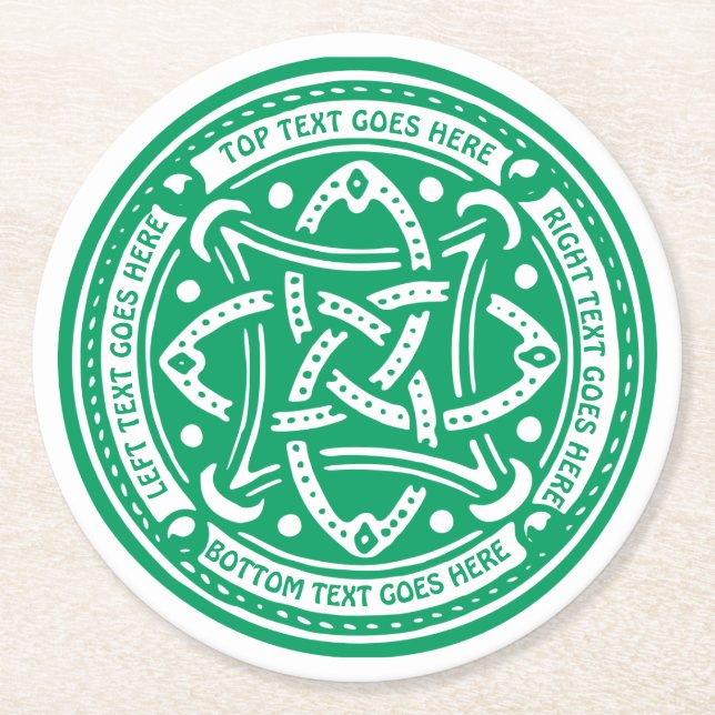 Skapa din egna Celtic irländare för Underlägg Papper Rund (Framsidan)
