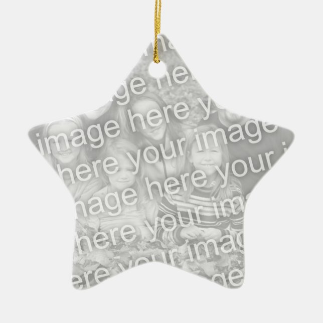 Skapa din egna enkelsidiga stjärnafotominnessak julgransprydnad keramik (Framsidan)