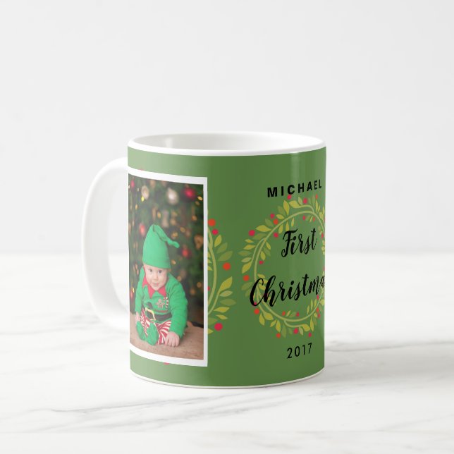 Skapa din egna första julbebisjul kaffemugg (Framsida vänster)
