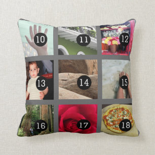 Skapa din egna fotocollage med 18 bilder kudde