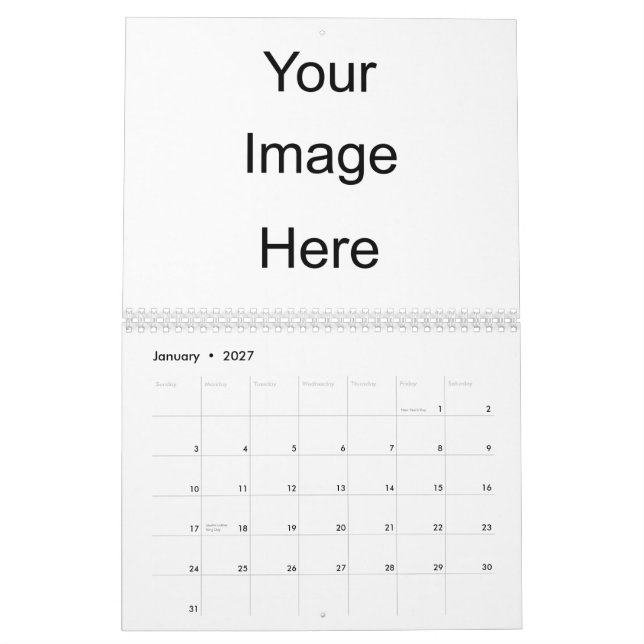 Skapa din egna fotokalendermall kalender (Jan 2027)