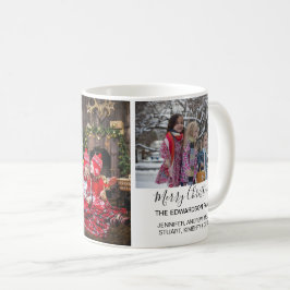 Skapa din egna jul för familjfotocollage kaffemugg