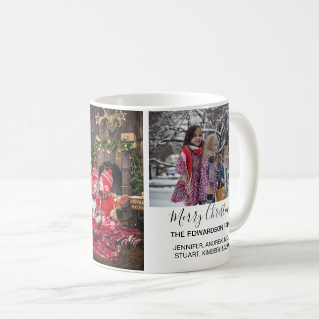 Skapa din egna jul för familjfotocollage kaffemugg (Framsida höger)