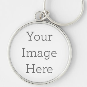 Skapa din egna Keychain Rund Silverfärgad Nyckelring