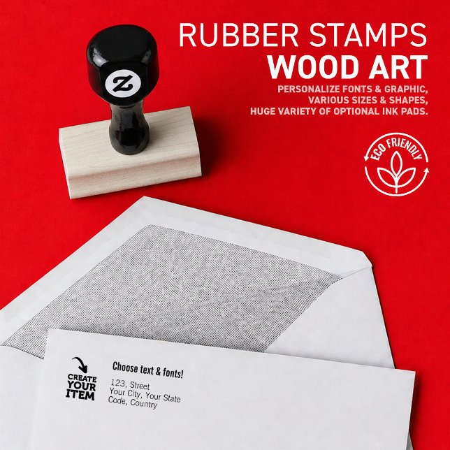 SKAPA-DIN-EGNA Minimalistisk Anpassad logotyp adre Stämpel (Create your personalized rubber stamp, customize & select the fonts, graphics & ink colors!)