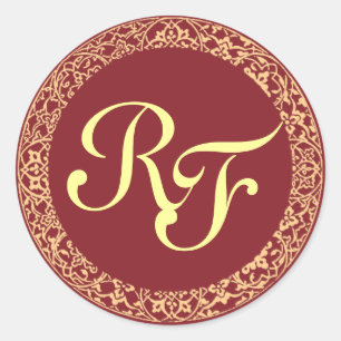 Skapa din egna Monogram! Runt Klistermärke