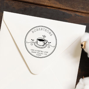 Skapa din egna returadress för den kaffekoppen självfärgande stämpel