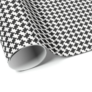 Skapa din egna svart Houndstooth kvadrerar mönster Presentpapper