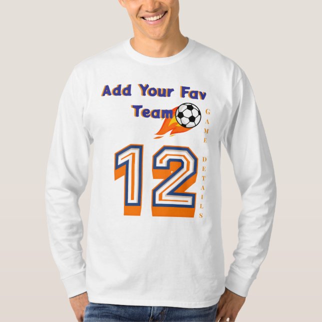 Skapa din favoritlag Namn 12 fotbolls-fotboll T Shirt (Framsida)
