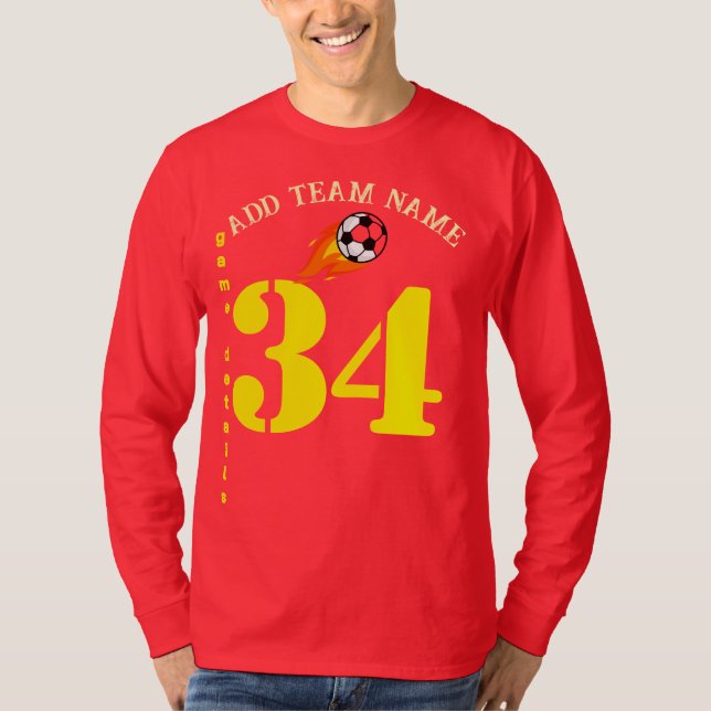 Skapa din favoritlag Namn 34 fotbollsspelare T Shirt (Framsida)