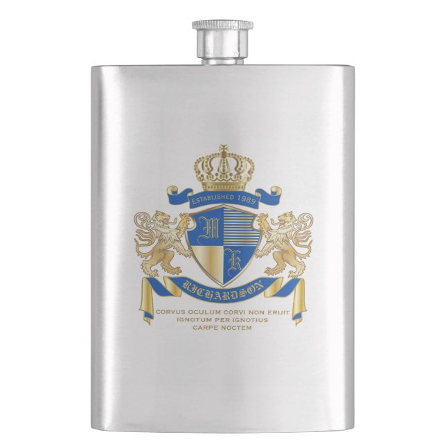 Skapa din guld- lejona Emblem för egna Fickplunta (Framsidan)