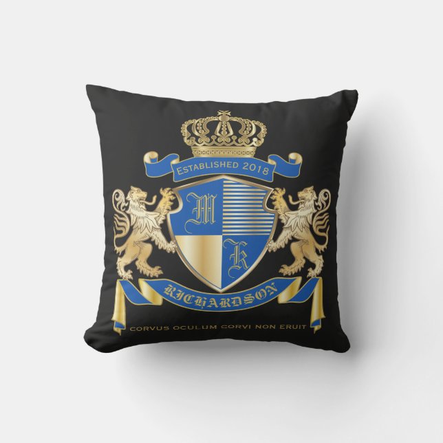 Skapa din guld- lejona Emblem för egna Utomhuskudde (Framsida)