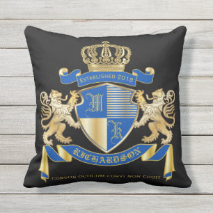 Skapa din guld- lejona Emblem för egna Utomhuskudde