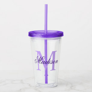 Skapa din Personlig Monogram Namn Lila Take Away Mugg