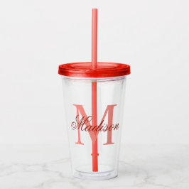Skapa din Personlig Monogram Namn Red Take Away Mugg