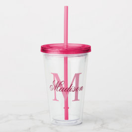 Skapa din Personlig Monogram Namn Rosa Take Away Mugg
