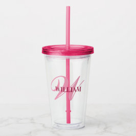 Skapa din Personlig Monogram Namn Rosa Take Away Mugg