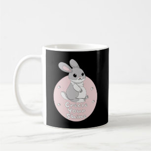 Skapa din Shine Kawaii Funny Bunny Rosa Kaffemugg