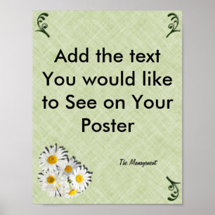 Skapa din signaturmall, Grönt, Daisy Poster