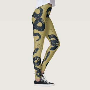 Skapa Dina Egen Heliga Svarta Ormar Khaki Leggings