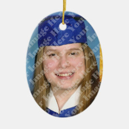 Skapa dina egna 2 sid den ovala fotominnessaken julgransprydnad keramik
