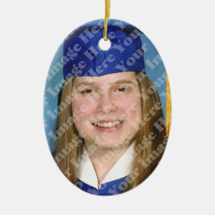 Skapa dina egna 2 sid den ovala fotominnessaken julgransprydnad keramik