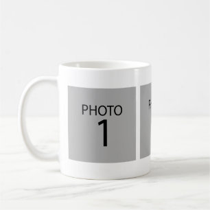 Skapa dina egna 3-kvadratiska fotokollage-minnen kaffemugg