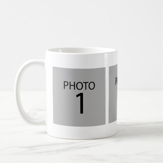 Skapa dina egna 3-kvadratiska fotokollage-minnen kaffemugg (Vänster)