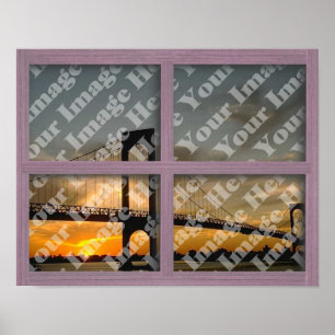 Skapa dina egna 4 förser med rutor den rosa Wood Poster
