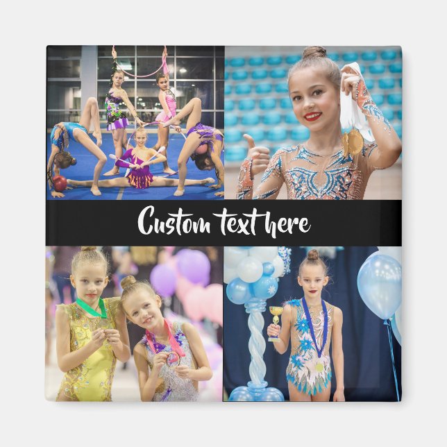 Skapa dina egna 4 foton Collage Gymnastics Magnet (Framsidan)