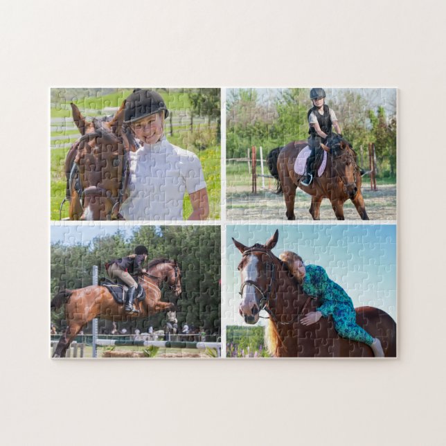 Skapa dina egna 4 foton Collage Horse Pussel (Horisontell)